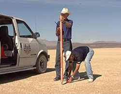 Measuring the course for Thrust SSC, 1997